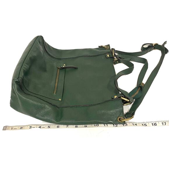 Innue Green Leather Purse Crossbody Shoulder Bag Convertible Made In Italy - Picture 8 of 9